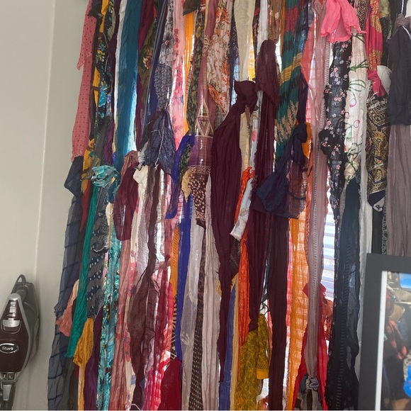 Custom Homemade Bohemian Rag Rug Curtains. - Picture 2 of 7